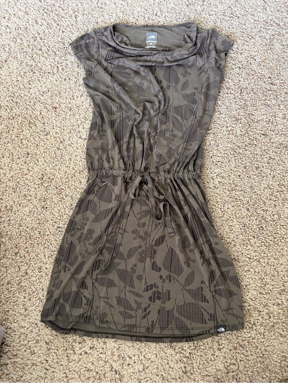 The North Face Olive Printed Scoop Neck Top